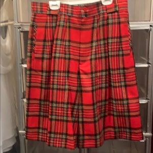 Plaid dress shorts 100% wool